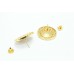 Designer wedding jewelry Round Earring studs Gold Plated uncut white Red Stone